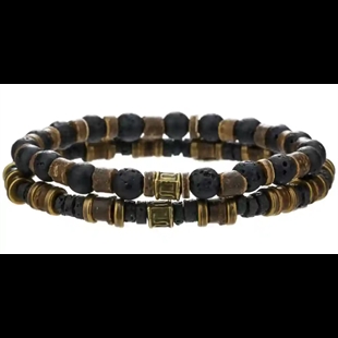 Lava Spirit – miesten rannekoru laava- ja luonnonkivistä 6mm